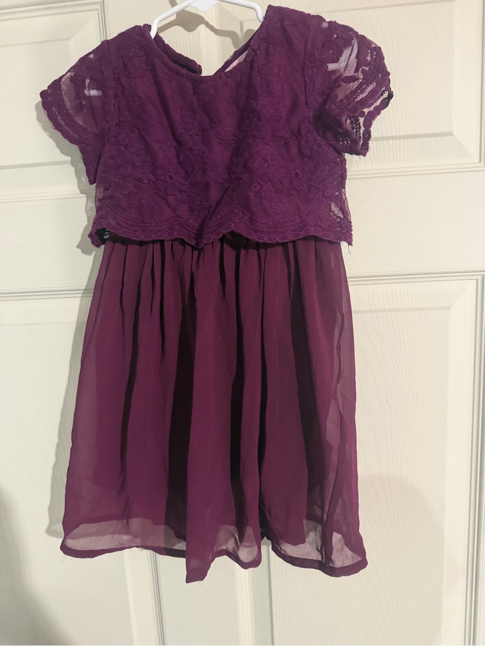 Girls' Purple Lace Chiffon Dress